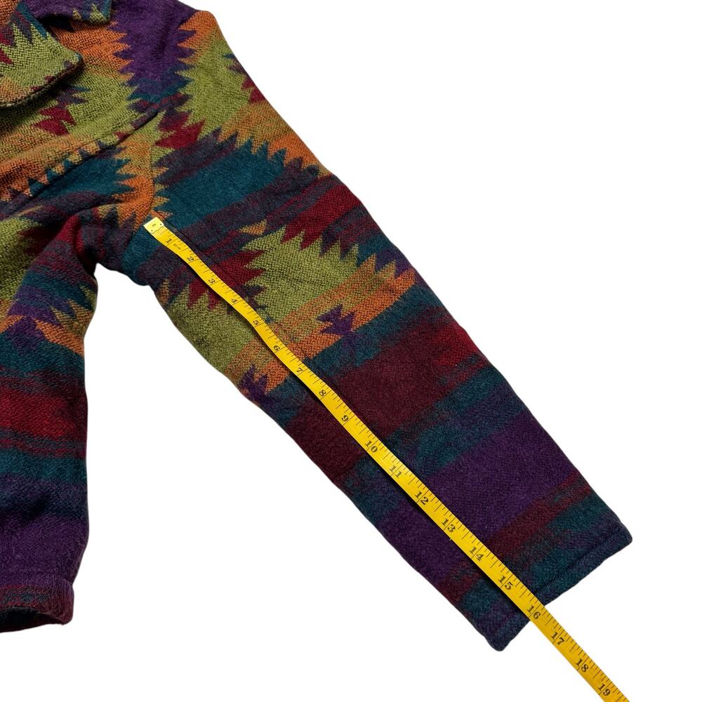 COLDWATER CREEK Colorful Southwestern Print Woven Blanket Coat Size XL Petite - Picture 9 of 10